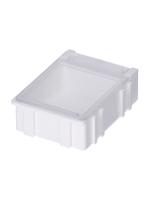 8150020 Licefa 1 Cell Transparent, White Compartment Box, 21mm x 42.3mm x 57.4mm