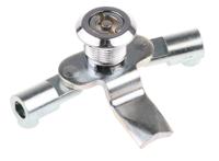 348-7078 Steinbach & Vollman Zinc Three Point Lock, 14mm Panel-to-Tongue, 20.2 x 20.2mm Cutout, Key Unlock