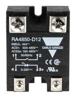 ra4850-d12 Carlo Gavazzi RA 48 Series Solid State Relay, 50 A Load, Panel Mount, 530 V ac Load, 32 V dc Control