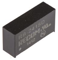 rb-2415d Recom RB DC-DC Converter, ±15V dc/ ±33mA Output, 21.6 → 26.4 V dc Input, 1W, Through Hole, +85°C Max Temp -40°C