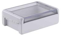 96024225-b-181306-pc-v0-g-7035 Bopla Bocube Series Light Grey Polycarbonate V0 Enclosure, IP66, IP68, IK07, Transparent Lid, 191 x 125 x 40mm