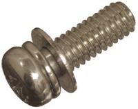 p-4-3mc-4x10 Yahata Neji M4 x 10mm Steel Pan Head Sems Screw, Plain Washer