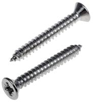 180-702 RS PRO Plain Stainless Steel Countersunk Head Self Tapping Screw, N°8 x 1.1/4in Long 32mm Long