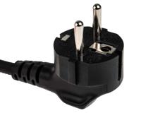 123-0948 RS PRO Straight IEC C15 Socket to Right Angle CEE 7/7 Plug Power Cord, 2m