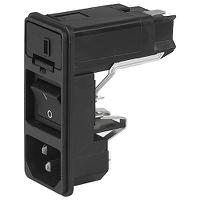 kd131101105 Schurter C14 Snap-In IEC Connector Male, 10A, 125 V, 250 V, Fuse Size 5 x 20mm