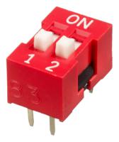 nds-02-v APEM 2 Way Through Hole DIP Switch SPST, Raised Actuator