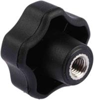 702-7677 RS PRO Black Multiple Lobes Clamping Knob, M8, Threaded Through Hole