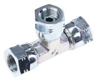 4j6mk4s Parker Hydraulic Tee Threaded Adapter 4J6MK4S, Connector A G 1/4 Female Connector B G 1/4 Female