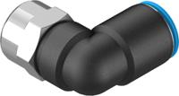 qslf-14-10-b Festo QS Series Elbow Threaded Adaptor, G 1/4 Female to Push In 10 mm, Threaded-to-Tube Connection Style, 153279