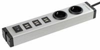 0601x0a02203303 Bodo Ehmann Type F - German Schuko 2+6 Gang Power Distribution Unit, 3m Cable, 16A, 230 V