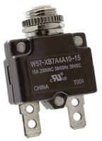 w57-xb7a4a10-15 TE Connectivity Thermal Circuit Breaker - W57  Single Pole 250V ac Voltage Rating, 15A Current Rating