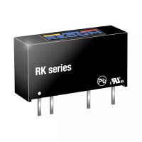 rk-1215s Recom RK DC-DC Converter, 15V dc/ 66mA Output, 10.8 → 13.2 V dc Input, 1W, Through Hole, +90°C Max Temp -40°C