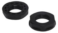 822-9713 RS PRO Black Nylon 66 Cable Gland Locknut, PG7 Thread, IP68