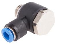qslv-g14-6 Festo QS Series Elbow Threaded Adaptor, G 1/4 Male to Push In 6 mm, Threaded-to-Tube Connection Style, 186139