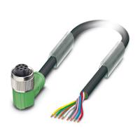 1415736 Phoenix Contact Free Cable End to Female 8 way Angled Socket M12 Sensor Actuator Cable, 10 m