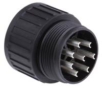 932842100-cm-06-ea-20-7-s Hirschmann, CM, Silver 8 Way Cable Mount MIL Spec Circular Connector PlugBlack, Socket Contacts,Shell Size 20, Screw