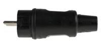 179516009 Kopp German Mains Plug, 16A Black, Cable Mount Rubber, 250 V