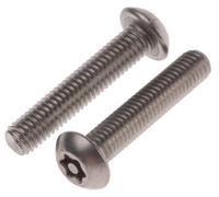 621-2726 RS PRO Plain Button Stainless Steel Tamper Proof Security Screw, M5 x 25mm
