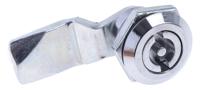 192-9644 RS PRO Silver Die Cast Cabinet Lock, 26mm Panel-to-Tongue, Key Unlock