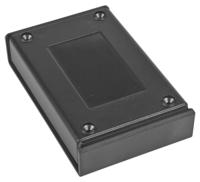 192-0763 RS PRO Black ABS Enclosure, IP53, IK07, Black Lid, 108.1 x 69.2 x 24.5mm