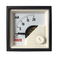186-2475 RS PRO Analogue Panel Ammeter 20 (Input)mA DC, 45mm x 45mm, 1 % Moving Coil