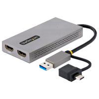 107b-usb-hdmi StarTech.com USB A, USB C to HDMI Adapter, USB 3.2, 2 Supported Display(s) - 4K @ 30Hz