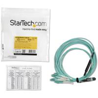 mpo8lcpl5m StarTech.com MPO to LC Multi Mode OM3 Fibre Optic Cable, 50/125μm, Aqua, 5m