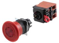a22el-m-24a-02 Omron A22E Series Twist Release Illuminated Emergency Stop Push Button, Panel Mount, 2NC, IP65