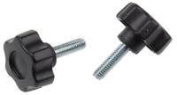 161-149 RS PRO Black Multiple Lobes Clamping Knob, M6, Threaded Stud