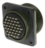 ms3102a-28-21s Amphenol Industrial, MS3102A, Copper Alloy 37 Way Box Mount MIL Spec Circular Connector Receptacle, Socket