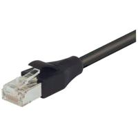 trd695scr-blk-2 L-ComTRD, 2ft Cat6, Black RJ45 to Male RJ45 Male, Copper Braid Shielded, Terminated PVC Sheath