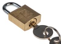 781-5994 RS PRO Key Brass Padlock, 4mm Shackle, 20mm Body