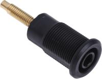 233020-21 Staubli Black Female Banana Socket, 4 mm Connector, Solder Termination, 32A, 1000V, Gold Plating