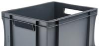 725-9151 RS PRO 20L Grey Plastic Medium Euro Containers, 400mm x 300mm x 220mm