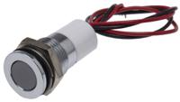 703-8936 RS PRO White Panel Mount Indicator, 12V dc, 14mm Mounting Hole Size, Lead Wires Termination, IP67