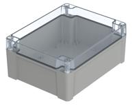 07424191-xm-241911-g-7035 Bopla Euromas X Series Light Grey Polycarbonate Enclosure, IP66, IP68, IK07, Clear Lid, 240 x 191.3 x 105.6mm