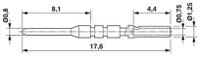 1621574 Phoenix Contact Male Crimp Circular Connector Contact, Contact Size 0.8mm, Wire Size 0.08 → 0.25 mm²