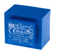 vb-32212 Block 12V ac 2 Output Through Hole PCB Transformer, 3.2VA
