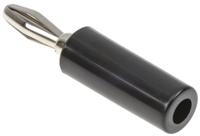 bu-00243-0 Mueller Electric Black Male Banana Plug, 4 mm Connector, 15A, Nickel Plating