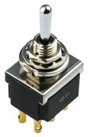 fts0904 TE Connectivity Toggle Switch, Panel Mount, (On)-Off-(On), DPDT, Solder Terminal, 125V ac