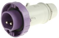 2351600 Scame IP67 Purple Cable Mount 2P Industrial Power Plug, Rated At 16A, 20 → 25 V
