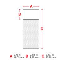 030249 Brady R4300, R7950 White Label Roll, 19.05mm Width, 23.8mm Height, 10000Per Roll Qty