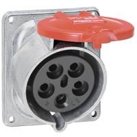 0-529-34 Legrand, Hypra IP44 Red 3P + N + E Industrial Power Socket, Rated At 32A, 415 V No