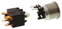 124168331124000 Schurter Illuminated Push Button Switch, Latching, Panel Mount, 22mm Cutout, DPDT, Blue LED, 125/250V ac, IP64 (Front);