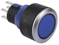 175-8272 RS PRO Illuminated Push Button Switch, Momentary, Panel Mount, 22.2mm Cutout, DPDT, Blue LED, 250V ac, IP65