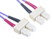 536-7027 RS PRO SC to SC Duplex Multi Mode OM3 Fibre Optic Cable, 50/125μm, Purple, 3m