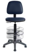 625-814 RS PRO Blue Polyurethane Drafting Chair, 90kg Weight Capacity
