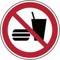 824679 Brady Laminated Polyester B-7541 Mandatory No Eating Or Drinking Sign