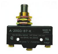 a-20gq-b7-k Omron Plunger Limit Switch, NO/NC, IP00, SPDT, 500V ac Max, 20A Max