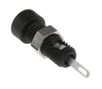 930308100 Hirschmann Test & Measurement Black Female Banana Socket, 2mm Connector, Solder Termination, 6A, 60V dc, Nickel, Tin